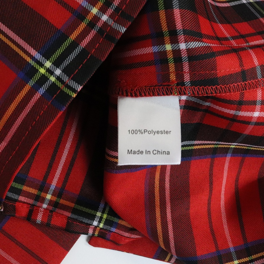 NWT Tuckernuck Daphne Dress Large Royal Stewart Tartan Plaid Ruffle Neck Tie - Picture 10 of 11